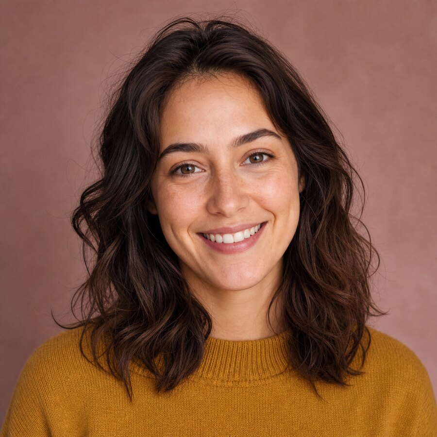 AI-generated realistic studio portrait of a friendly person